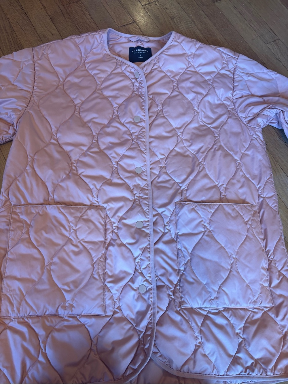 Everlane Quilted Light Pink Jacket | Large - Picture 3 of 3